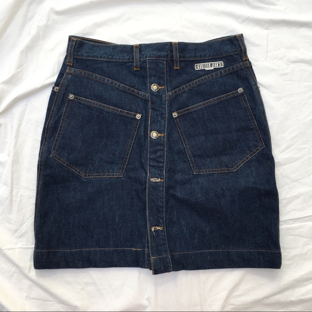 Jean Paul Gaultier mini denim skirt